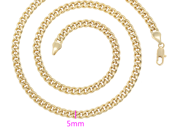 Men's Cuban Necklace 50cm - Gold
