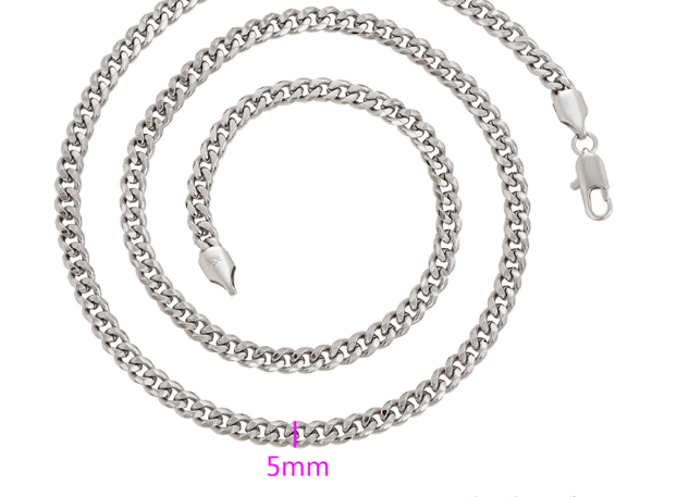 Men's Cuban Necklace - 60cm - Silver