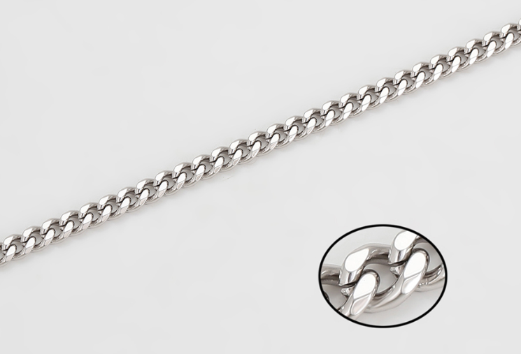 Men's Cuban Necklace - 60cm - Silver