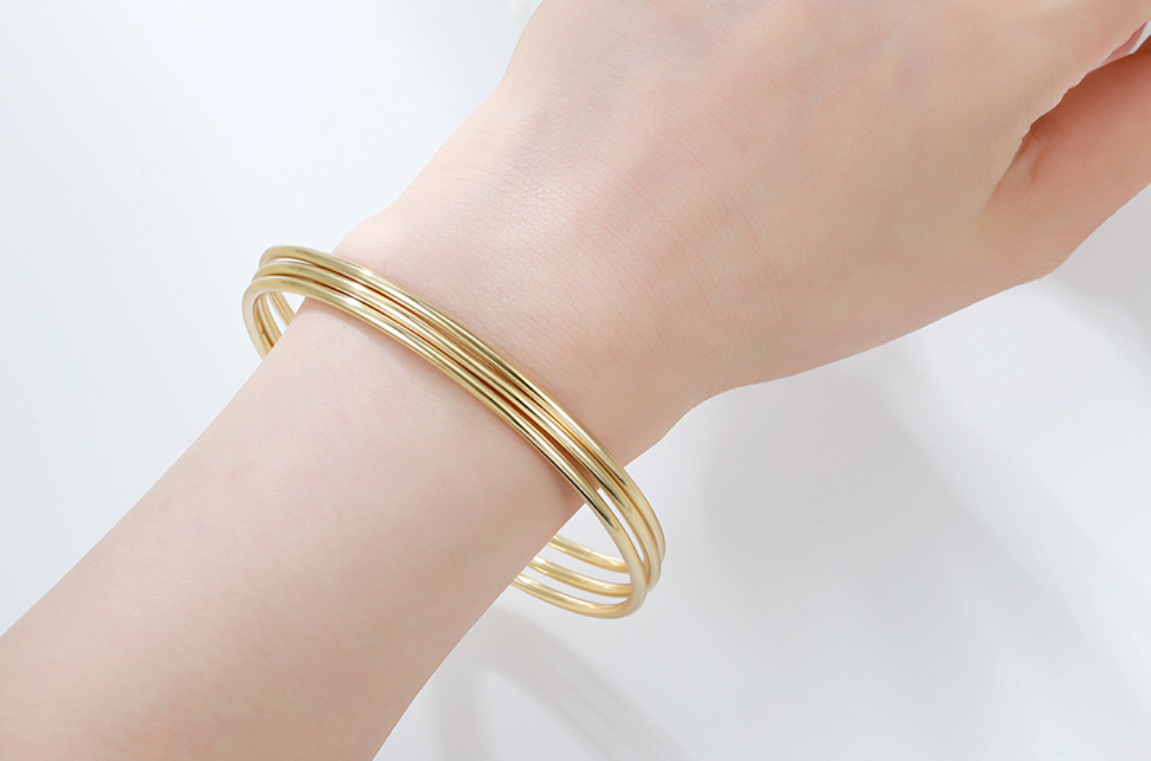 The Triple Bangle Set - Gold